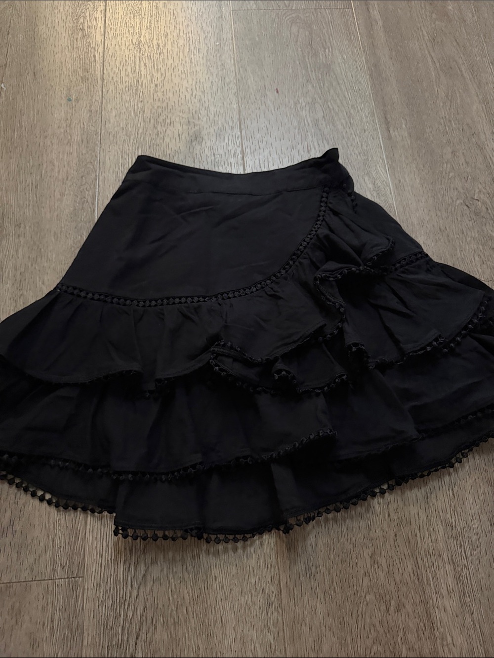 Charo Ruiz Black Ruffle Tiered Skirt